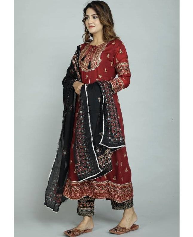 Женский топ-туника Anarkali Kurta Pant Dupatta Set Индийский Болливудский дизайнерский костюм Kurti Salwar Dress