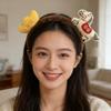 Exquisite Cartoon Horse Hair Hoop Plush New Year Mascot Headband Party Pony Headpiece  Celebration