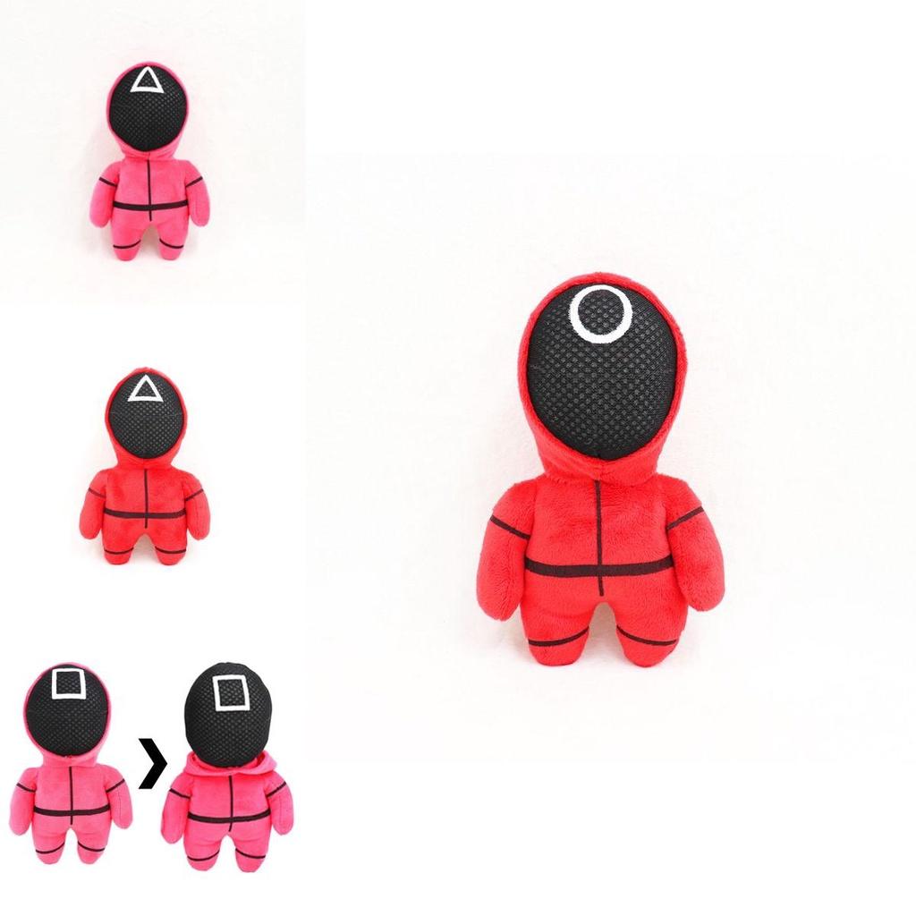 Красный плюшевый работник-охранник из игры «Игра в кальмара», главный человек 001 456 218, мягкая кукла