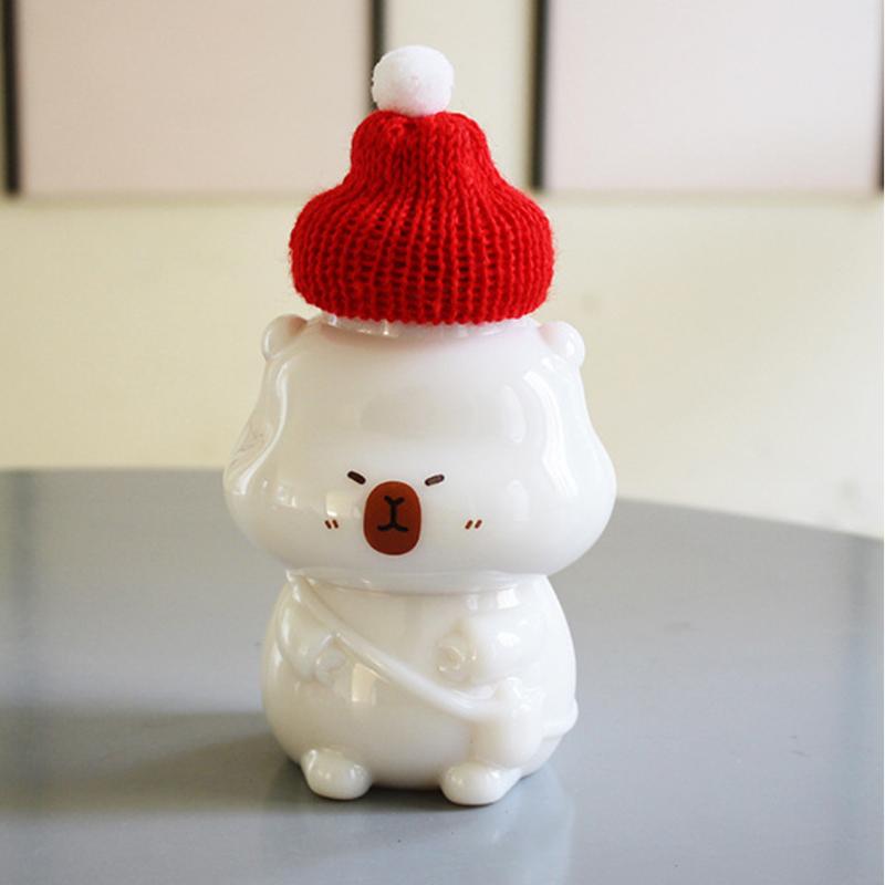 Бутылки для молока, сока, чая с капибарой 350/500 мл, мультяшная форма, пластиковая прозрачная чашка для напитков, герметичная банка для конфет и печенья