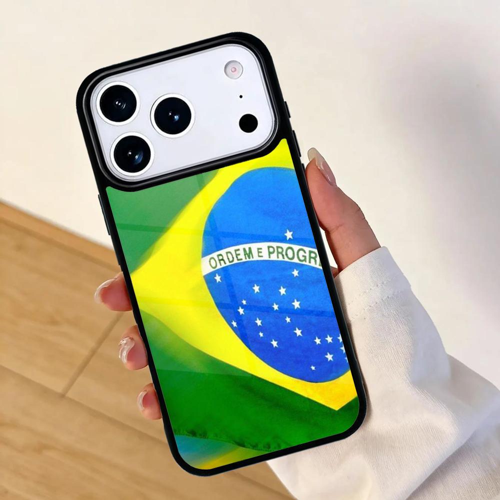 Brazil Passport Flag Mobile Phone Case for IPhone 17 AIR 16pro Max 15 14 13 12 11 Bumper Cover