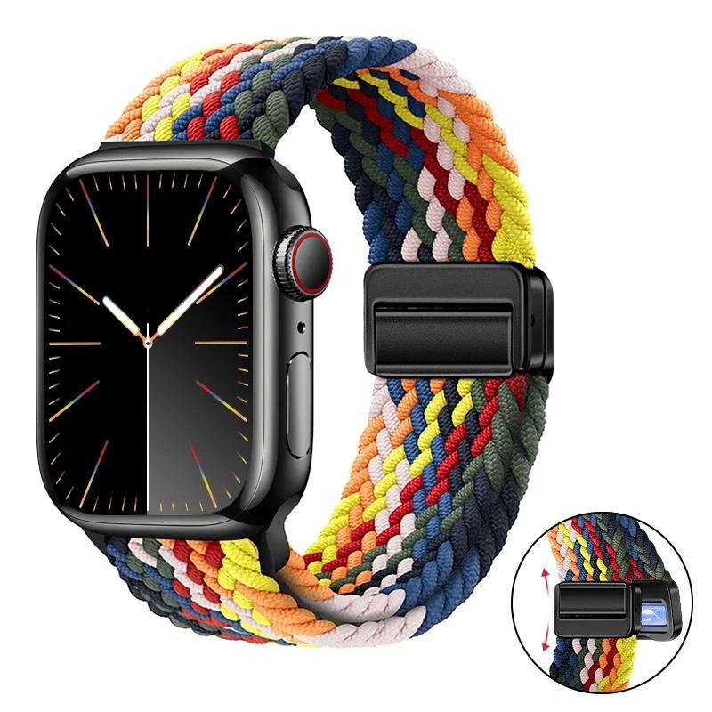 Нейлоновый браслет для Apple Watch ремешок 10 9 8 7 46мм 42мм 45мм 41мм Ultra 2 49мм Ремешок для iWatch Серии 6 5 4 3 SE 44мм 40мм Ремешок