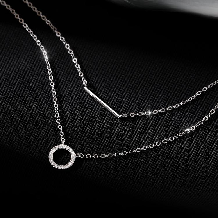 Двухслойное ожерелье, женская цепочка на ключицу, простой темперамент, кулон с нишевым дизайном, высококачественная летняя цепочка на шею