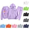 Детская мода Толстовка с длинным рукавом, на молнии, с капюшоном, спортивные штаны с принтом, комплект толстовки с карманами