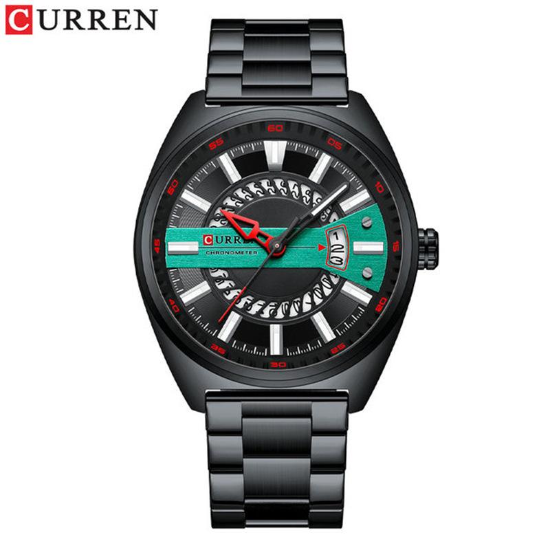 CURREN New Top Men's Watches Calendar Steel Band Quartz -off Business Creative Male Watch