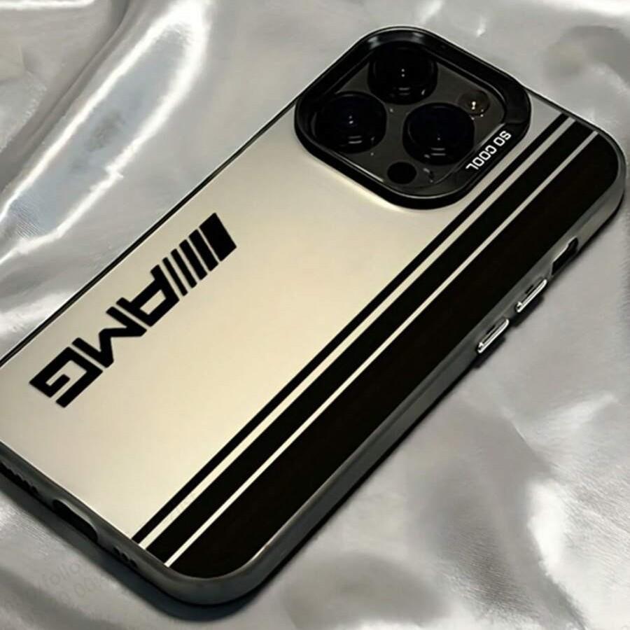 Линейный английский дизайн, подходящий для чехла для телефона iPhone 16, Apple 15 Pro, европейского и американского 14 Pro Max, высококачественного 13/12, разноцветный серебристый