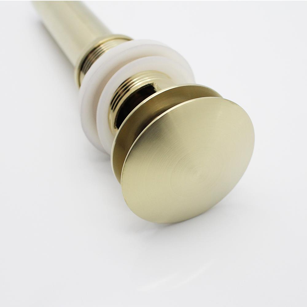 Bathroom Vessel Basin Vanity Sink Brushed Gold Pop-Up Brass Basin Drain