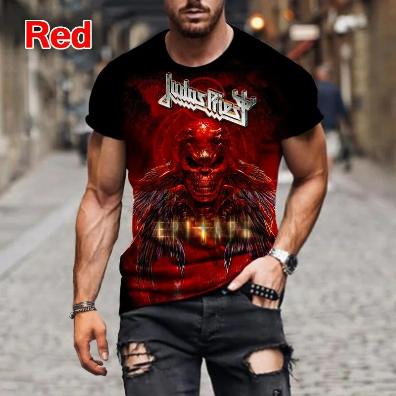 New Rock Judas Priest Band 3D Printed t shirts Men Women Hip Hop Short Sleeve T-shirt Tops Fashion Oversized Street Man Clothing