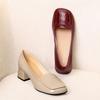2025 осень новые туфли на одной педали женские одинарные туфли квадратный носок маленькие кожаные туфли толстый каблук женские туфли универсальные туфли с неглубоким вырезом