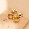 Elegant Geometric Alloy Earrings With Irregular Shapes Trendy Gold Circle Design