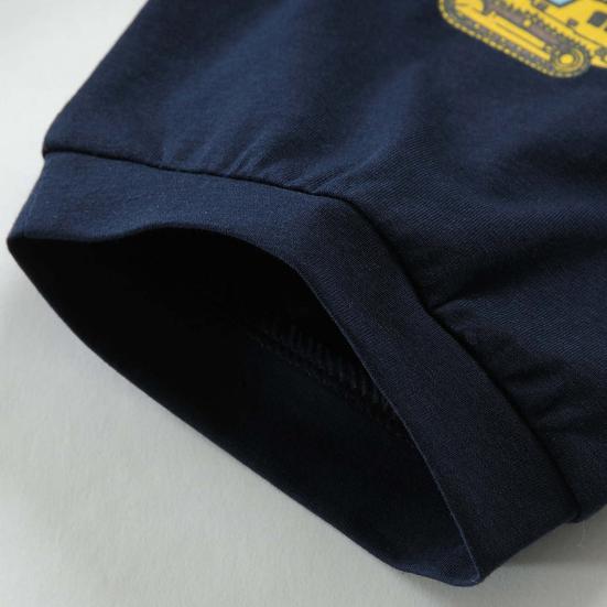 2 шт./комплект детский костюм с верхом и брюками, мультяшный рисунок грузовика, пижама с круглым вырезом, короткий рукав, летний наряд, унисекс, повседневная домашняя одежда