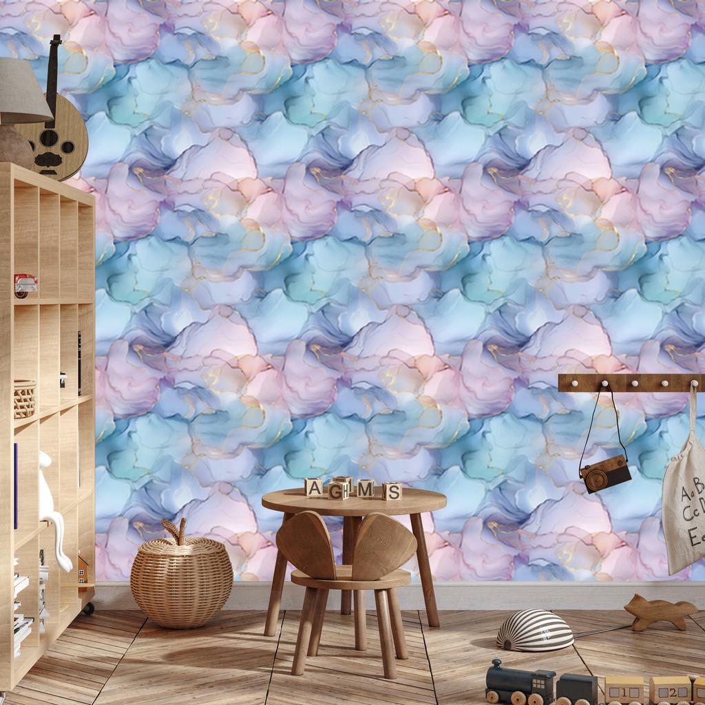 Ink blue, azure, light gray and purple wallpaper 50x1000
