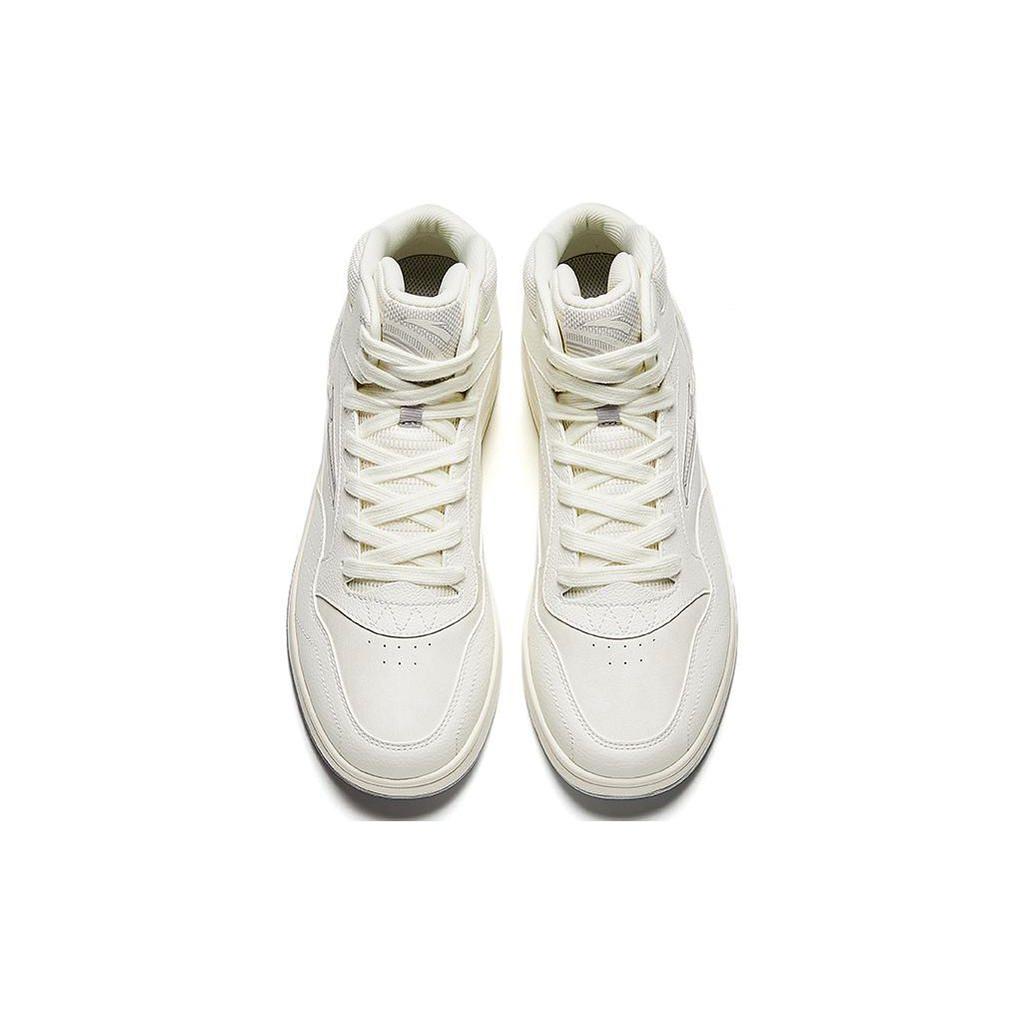 Anta Comfortable Shock Absorbing Durable High Top Sneakers Men Sneakers Ivory-White 912348087-1