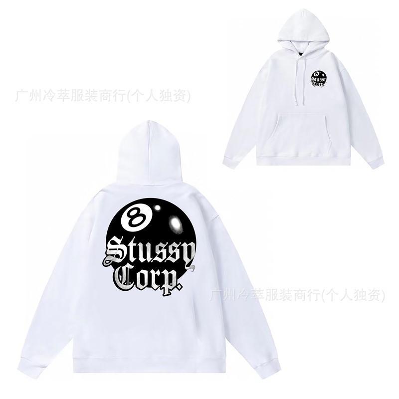 Stu Winter Hooded Sweatshirt With Letter Print Loose Fit Cotton Pullover Men Teens Casual Wear