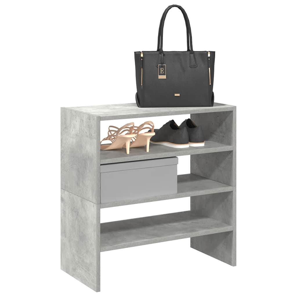 Shoe Racks 2 pcs. Stackable Concrete Grey 60 x 30 x 30.5 cm