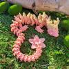 27cm 3D Printed Dragon, Pink and White Cherry Blossom Dragon , Fidget ADHD Autism Sensory Toy, Executive Desk Toy