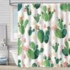 Водонепроницаемая и устойчивая к плесени шторка для душа с цифровой печатью кактусов, шторка-перегородка для ванной комнаты, не требующая пробивки