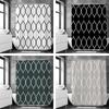 Black And White Geometric Pattern Shower Curtains Waterproof Fabric Bathroom Curtain With Hooks 180X180Cm Toilet Bath Screen