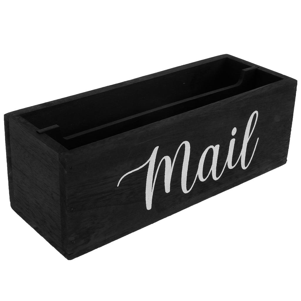 Mail Organizer 2 Slots Solid Tung Wood Mail Holder Decorative Multifunctional Letter Holder for Home Office Entryway Living Room