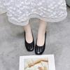 Женские неглубокие туфли-лодочки в пасторальном плетеном стиле, однопедальные, удобные, ретро, черные, на все сезоны