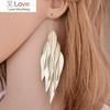 Punk Gold Multi -Layer Cutout Leaves Vintage Exaggeration Clip On Earrings Without Piercing For Women Earrings