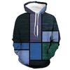3D Digital Print Sweatshirt 3D Plaid Square Spring and Autumn Men's and Women's Hoodie Sweatshirt