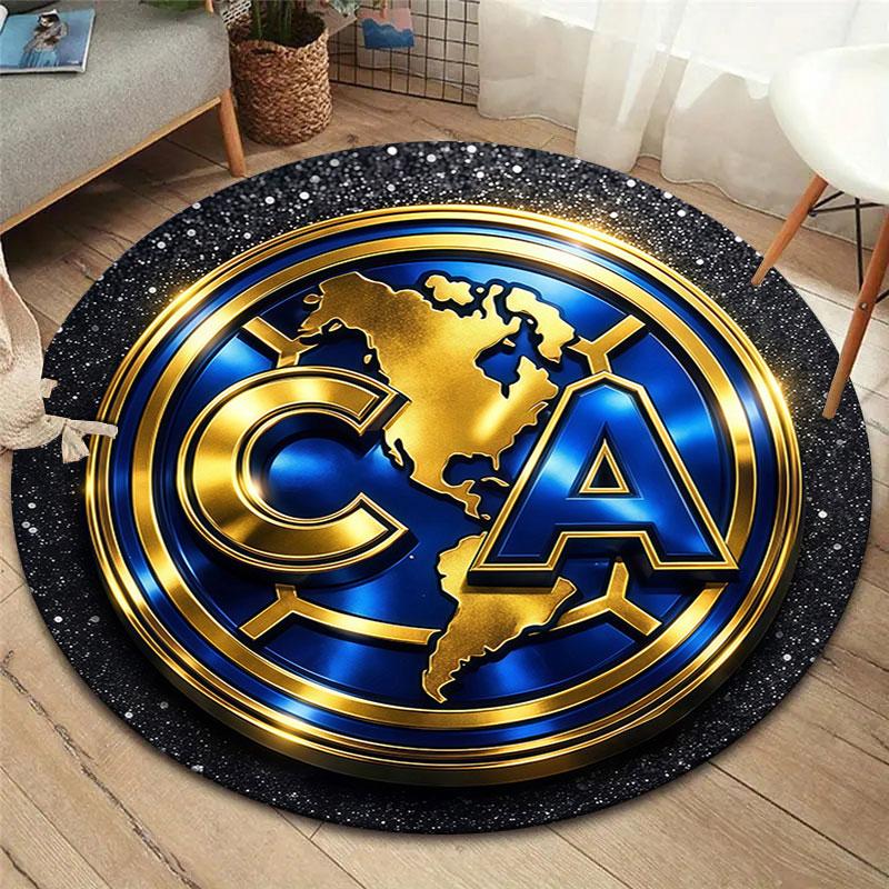 Club America Round Area Rug,Carpet Rug for Living Room Bedroom Sofa Playroom Decor,Non-slip Floor Mat