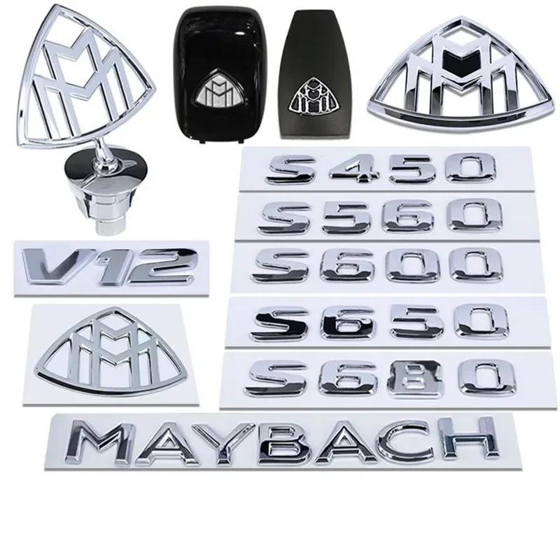 Металлические стоячие эмблемы Maybach на капот автомобиля, 3D задний логотип, стандартные боковые для S, GLS, S400, S500, S600 W222, значок, аксессуары