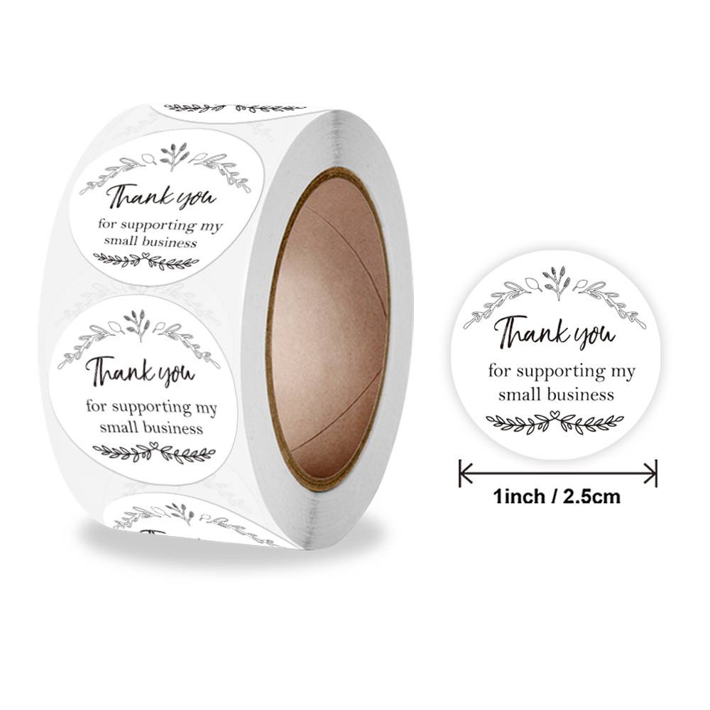 Около 500 шт. наклейки с цветами «спасибо» для конвертов, подарочные запечатывания, деловая упаковка, печать, этикетка, канцелярские наклейки, рулоны ручной работы