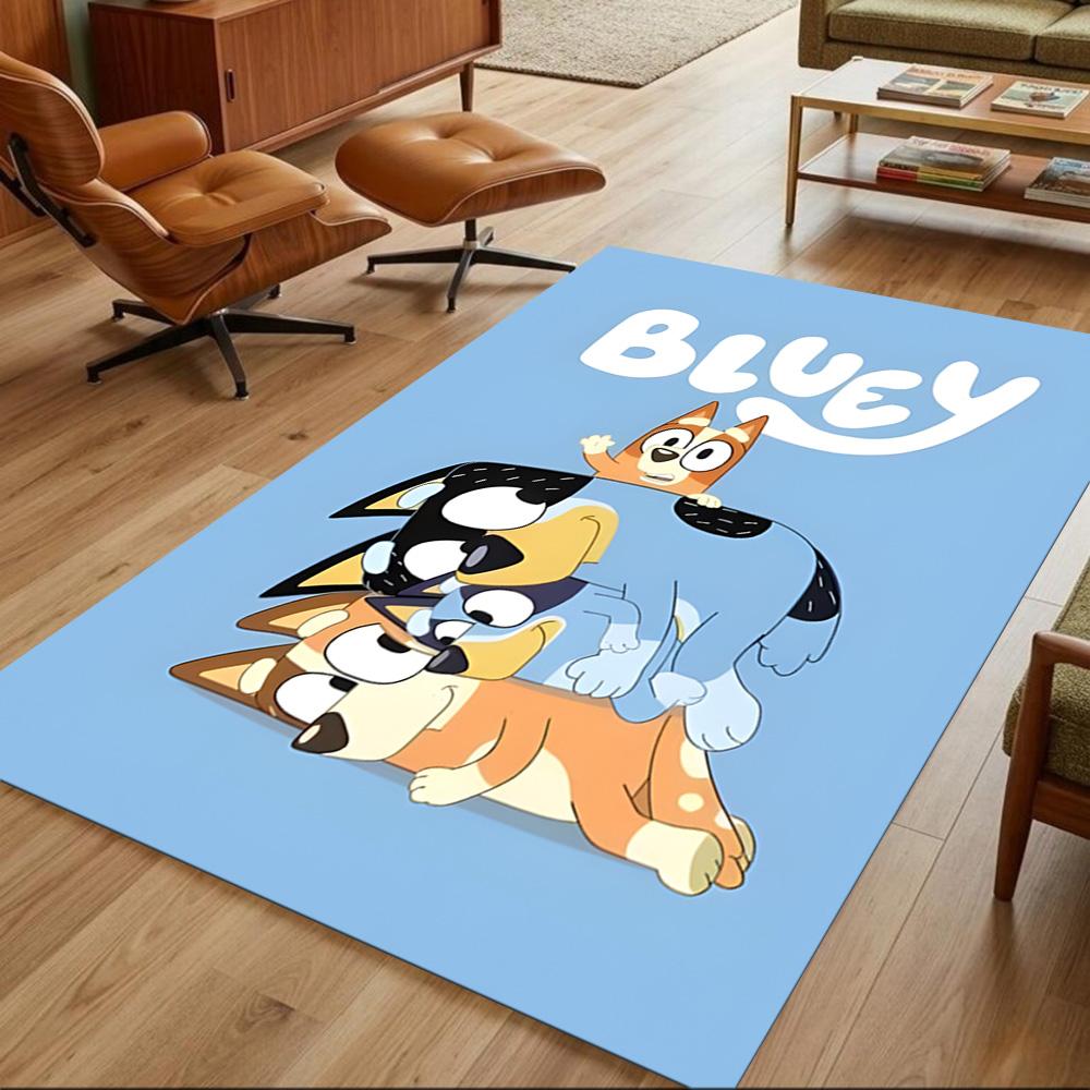 Bluey Floor Rug Office Rug Suitable for Outdoor Decorate room Living Rooms Game Room Antislip Carpet Anime Office Decor Birthday Christmas Gift