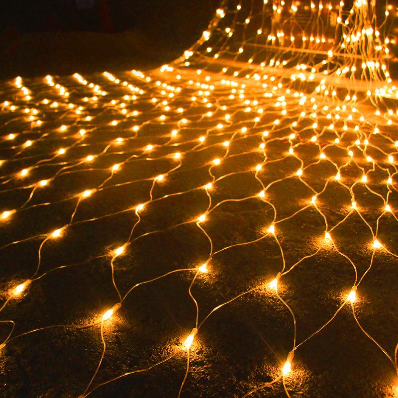 1.5x1.5/2x2/3x2m LED Curtain Light LED Fairy String Net Mesh Christmas Party Wedding New Year Garland Outdoor Garden Decoration