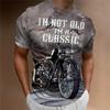 Summer Round Neck 3D Motorcycle Print Top Fashionable Casual Short Sleeved Men's T-shirts