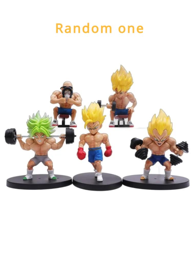 5 шт./комплект Dragon Ball Super Saiyan Broly Зеленые Волосы Мастер Роши Сон Гоку Бодибилдинг мышцы ПВХ Фигурка Действия Режим