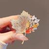 Trendy Rhinestone Leaf Maple Brooches Cute Crystal Leaf Plant Lapel Pins For Women Girls Wedding Party Jewelry Accessories Gift