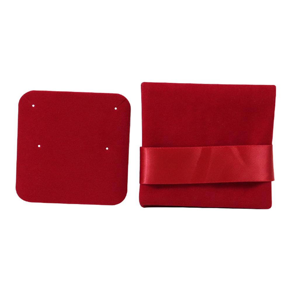 Double-sided Velvet Jewelry Bag Flip Earring Necklace Square Storage Socket Gift Packaging Bag Jewelry Packaging Display Pouches