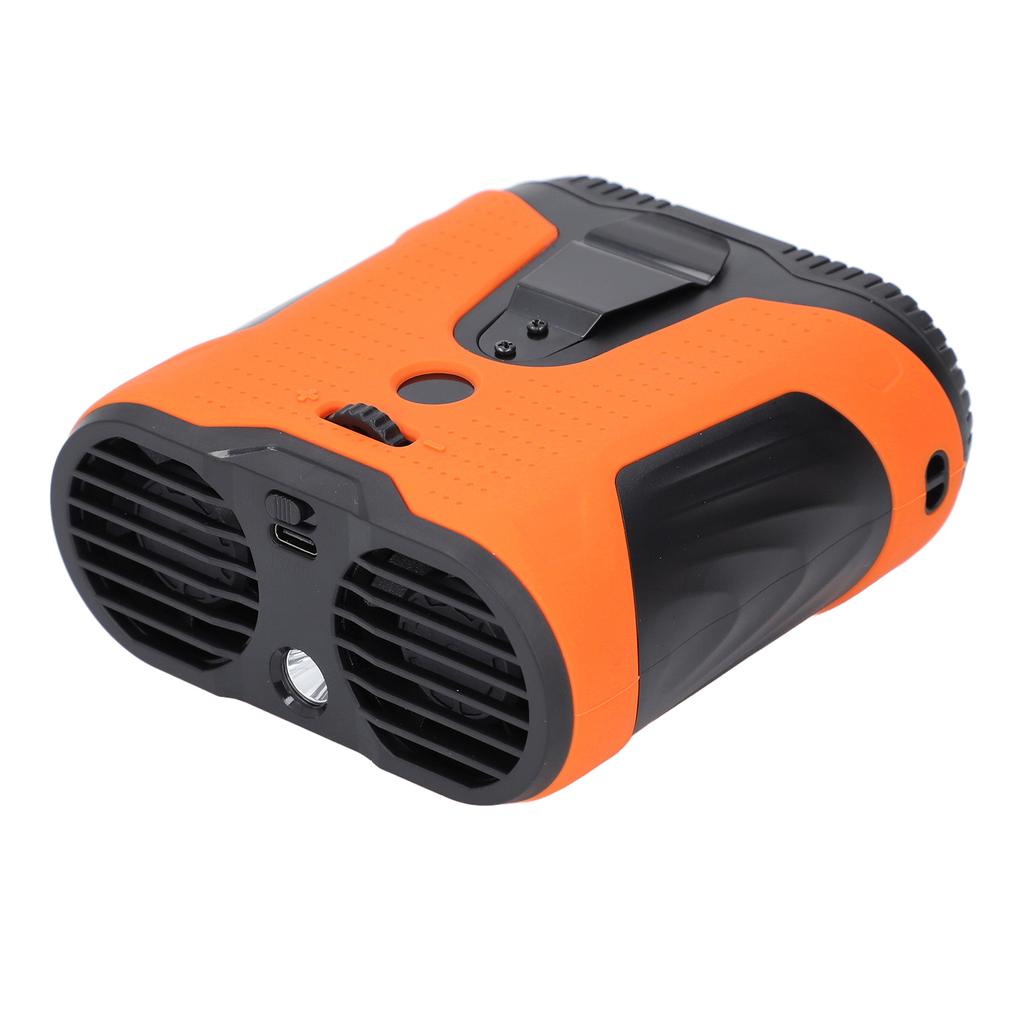 Поясной вентилятор, время работы 16 часов, аккумулятор 10000 мАч, ЖК-дисплей, носимый персональный вентилятор с зажимом, фонариком и