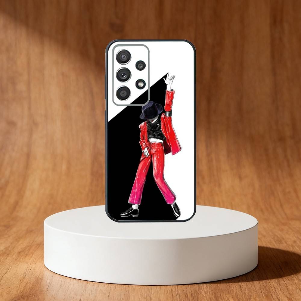 Cute Cartoon M-Michael J-Jackson Phone Case For Samsung S25,S24,S21,S22,S23,S30,Ultra,S20,Plus,Fe,Note,10,9,5G Black Cover