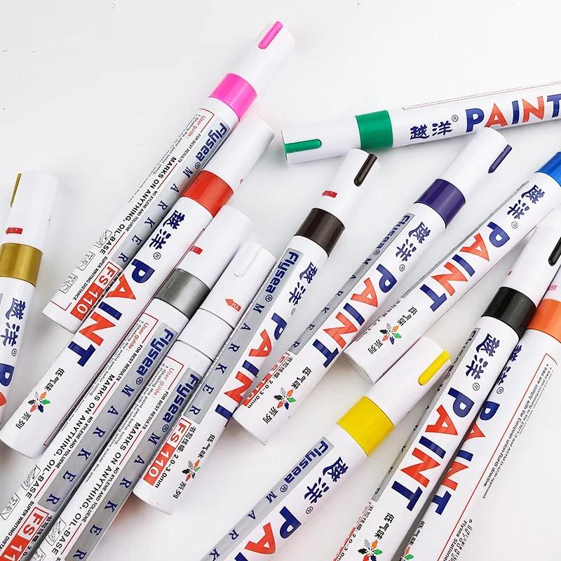 12 Color White Waterproof Rubber Permanent Paint Marker Pen Car Tyre Tread Environmental Tire Painting