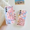 Розовый чехол для телефона с сакурой для Samsung Galaxy A52 A12 A51 S21 Edge S22ULTRA S23 S24 S20LITE Plus Ultra Прозрачная крышка