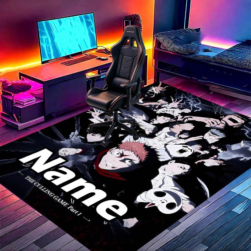Custom Name Personalized Jujutsu Kaisen Print Carpet, Versatile Home Decor Rug, for Playroom, Apartment, Balcony, Entryway, Hallway Gift