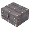 Vintage Wooden Storage Box 145x120x85mm Multifunctional Decorative Treasure Chest Box with 3 Bit