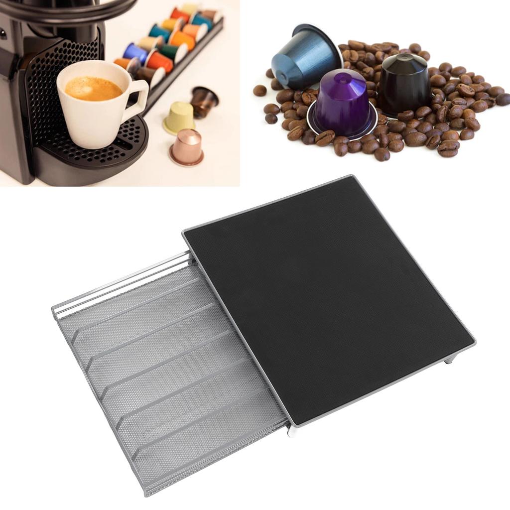 Coffee Pod Storage Drawer 36 Capacity Iron Capsule Organize Holder Drawer for Home Cafe  