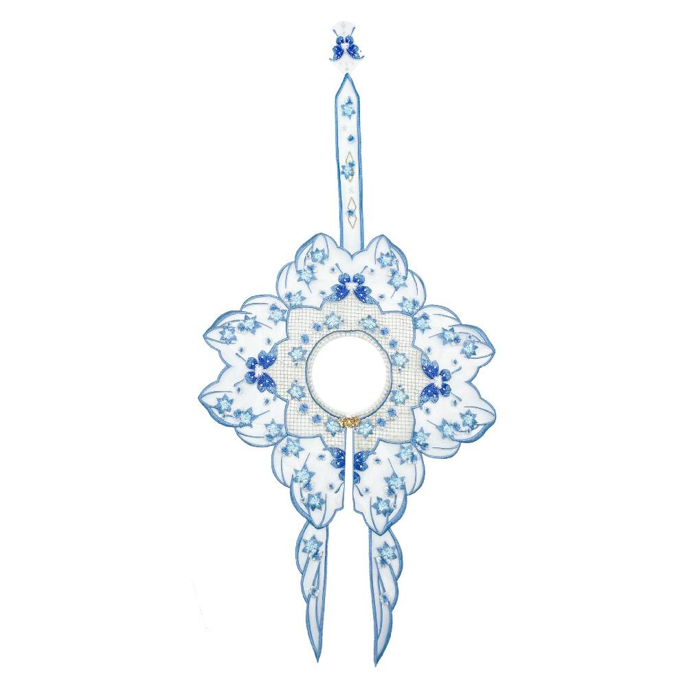 Кружевной шаль на шнуровке Синий с шипами Вышитый Накладной воротник Съемный воротник для рубашки