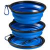 Folding Bowl for Dog 300ml Silicone Blue, for Walking and Travel