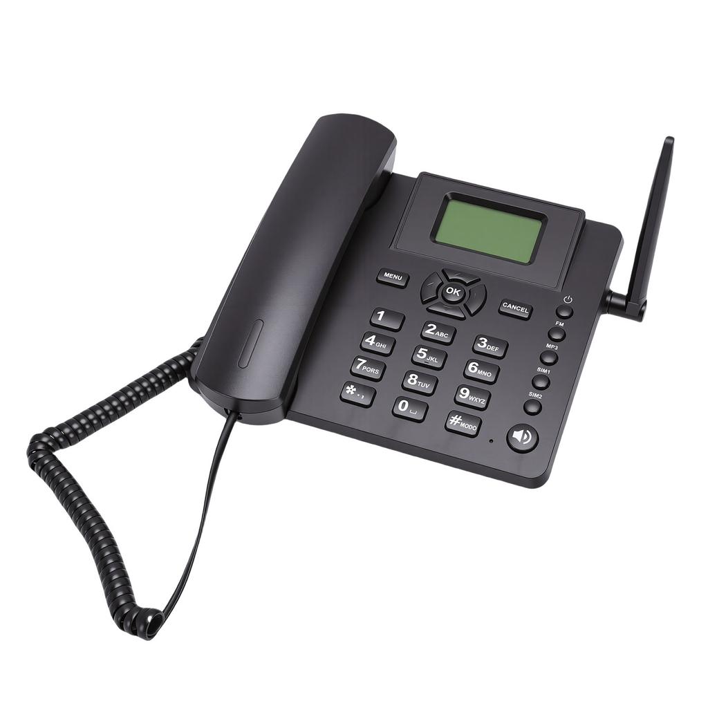 Беспроводной GSM Настольный Телефон Четырехдиапазонный Две SIM-карты 2G Стационарный Беспроводной Телефон с Антенной Радио Будильник для Домашнего Звонка