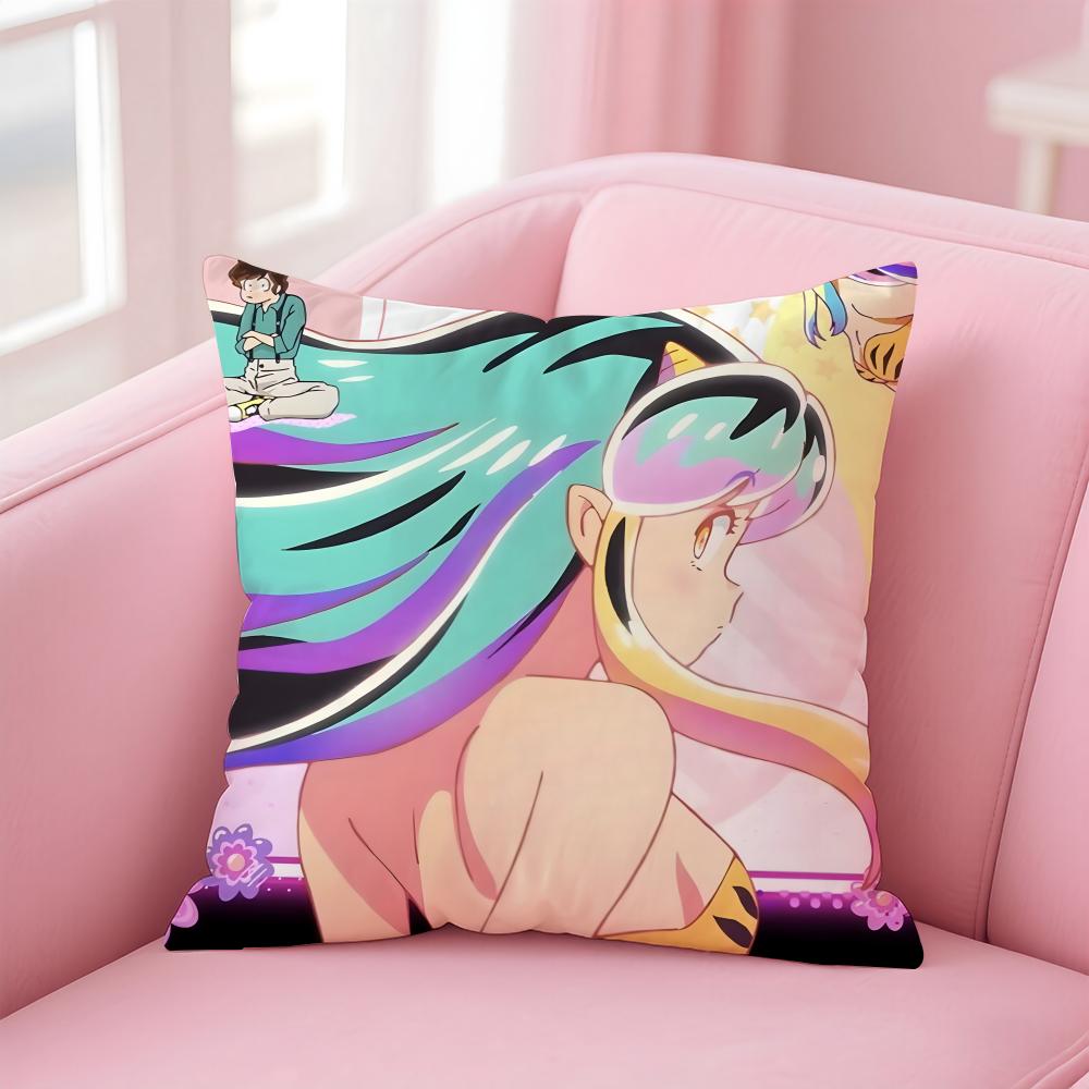 uUrusei Yatsura Pillow Anime Manga Cushion Cover Pillow Case Soft Friendly Fabric Concealed Zipper