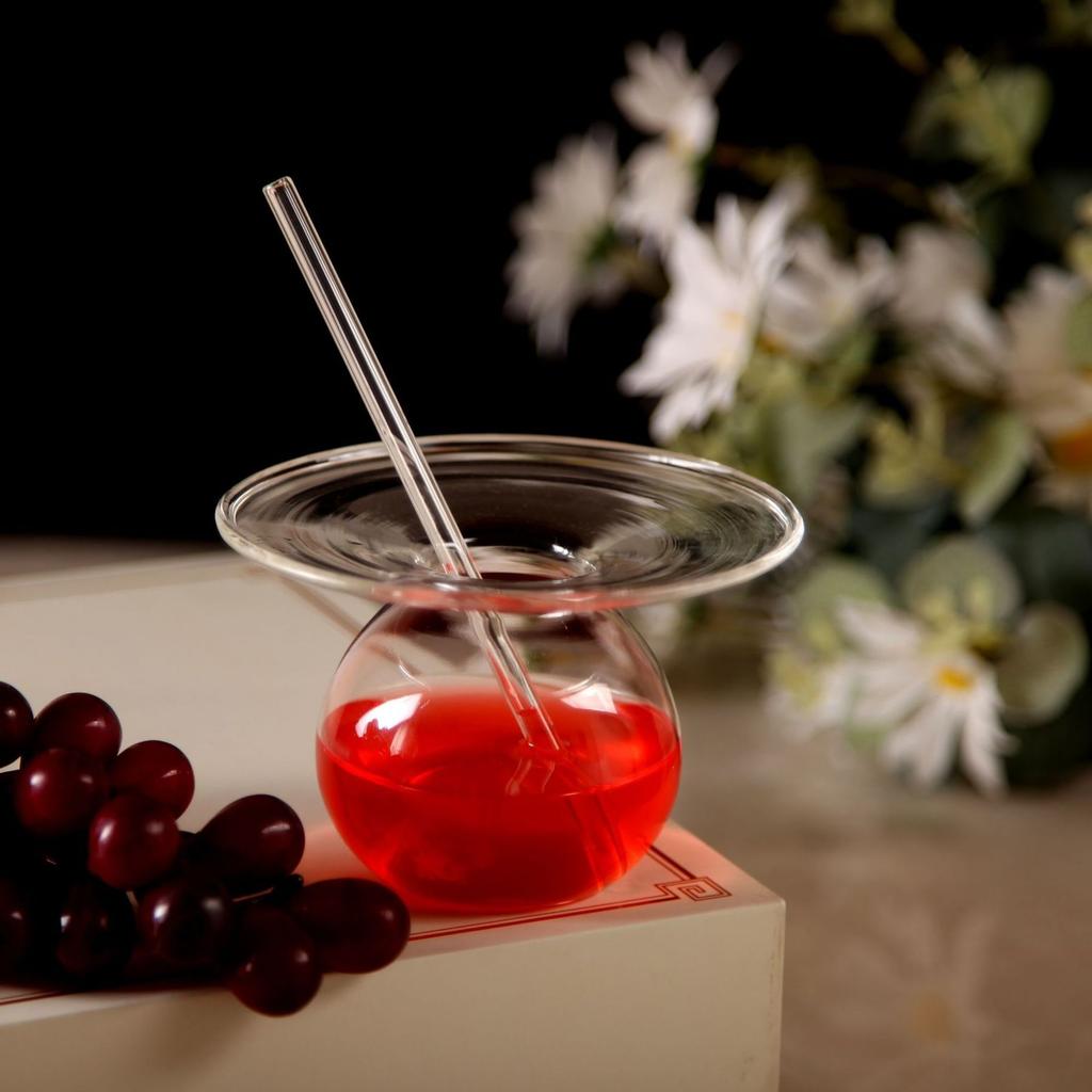 Creative UFO Cocktail Glass Bar Restaurant Glassware Tableware Flying Saucer Smoothie Juice Cup Japan Cuisine Dry Ice Art Plate
