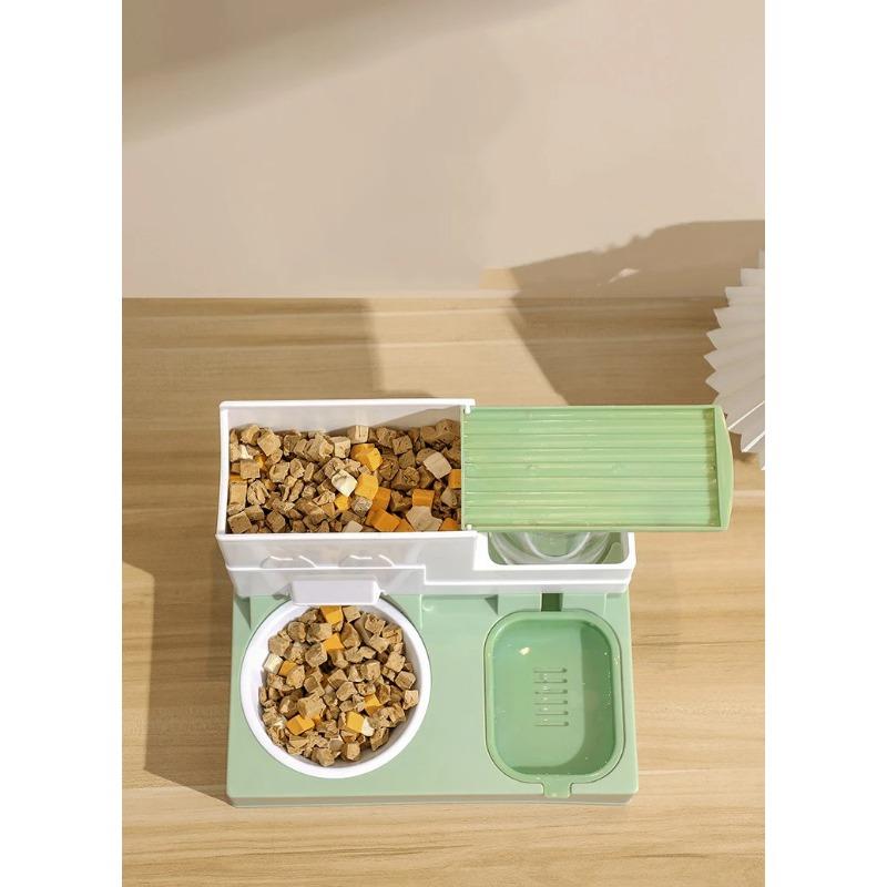 Cat Bowl Double Bowl Automatic Drinking Automatic Feeder Cat Food Bowl Dog Food Bowl Drinking All-in-One Cat Food Bowl