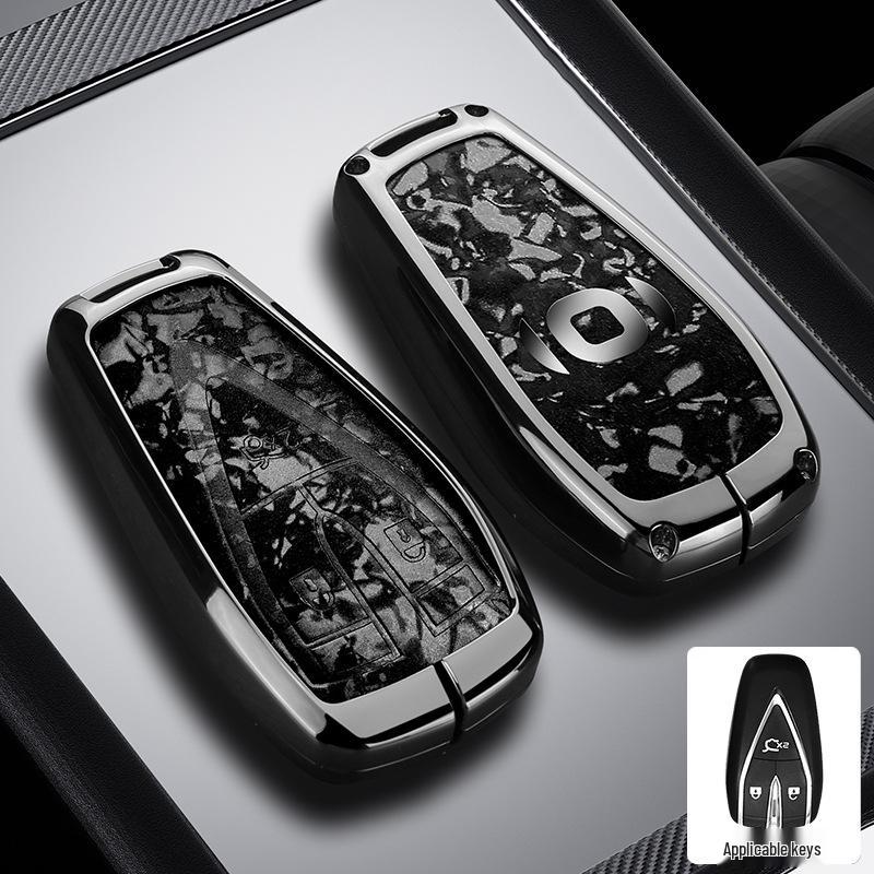 Changan Qiyuan A05/A06/A07 Key Cover - Q05 125MAX Remote Metal Shell with Leather Snap Button
