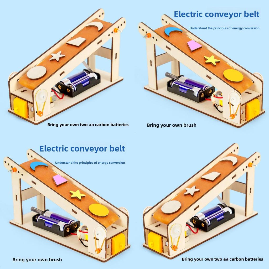 Научный развивающий набор игрушек для детей с моделью механического конвейера для сборки своими руками для практического обучения